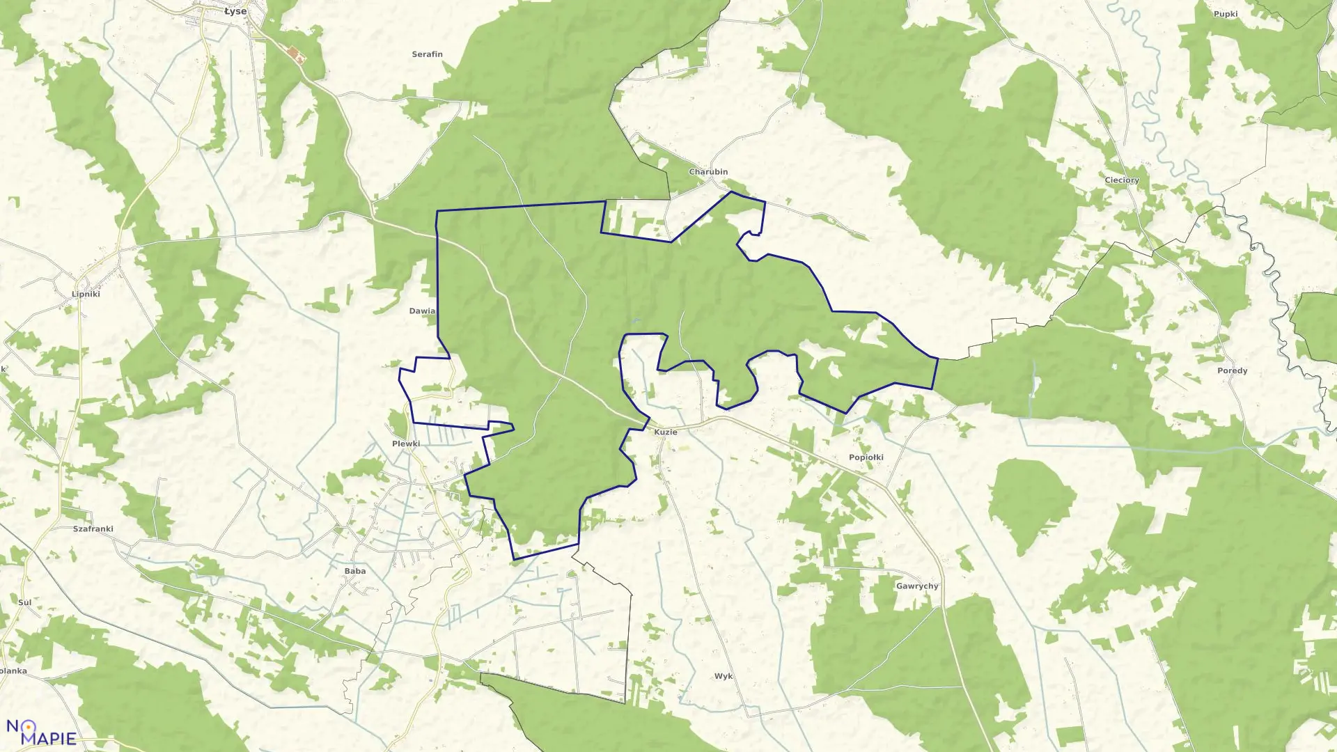 Mapa obrębu ZŁOTA GÓRA w gminie Łyse